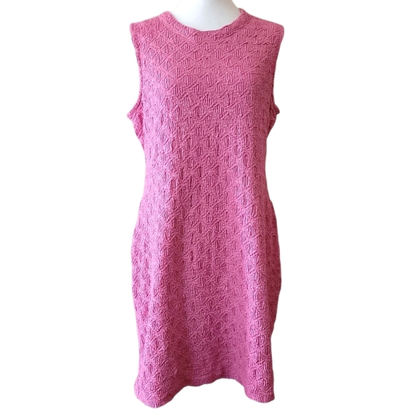 Anthropologie Porridge Pink Textured Slim Knit Mini Dress, XL, Summer - Picture 4 of 12